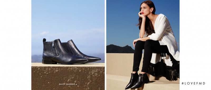 Zhenya Katava featured in  the Sigerson Morrison advertisement for Autumn/Winter 2016