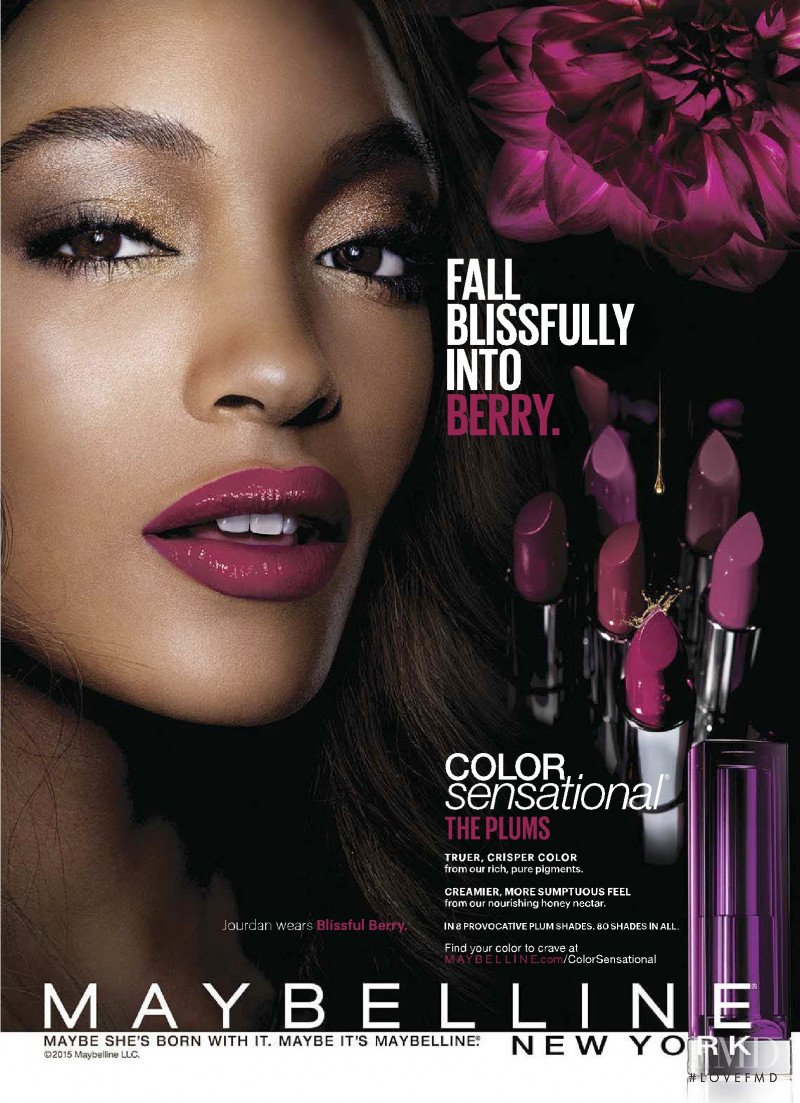 Jourdan Dunn featured in  the Maybelline advertisement for Autumn/Winter 2015
