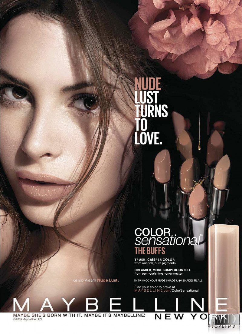 Kemp Muhl featured in  the Maybelline advertisement for Autumn/Winter 2015