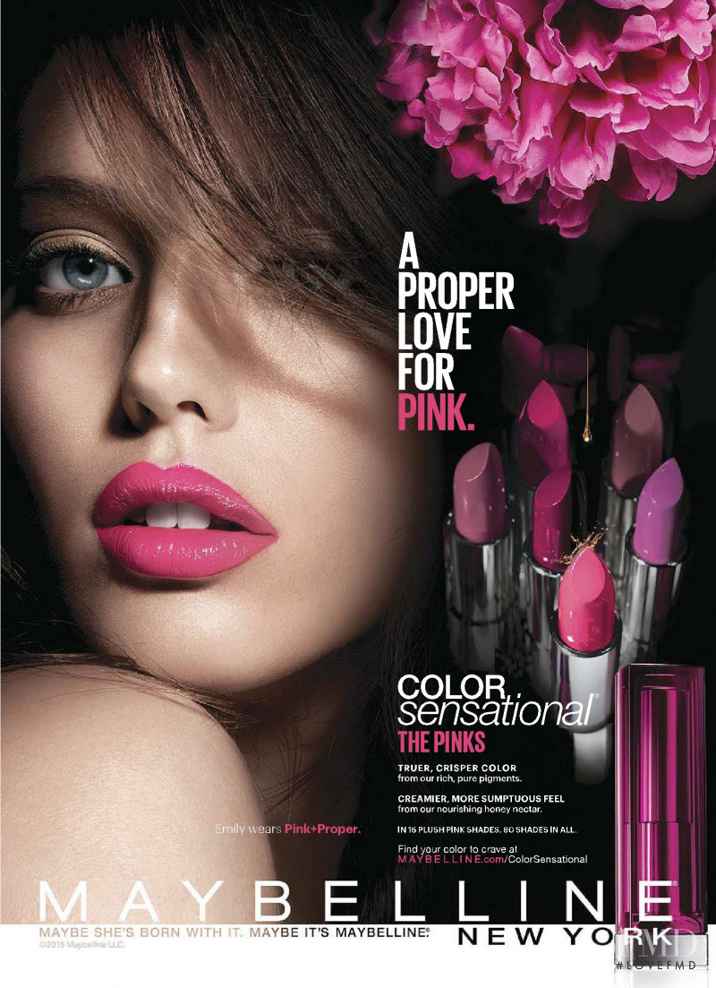 Emily DiDonato featured in  the Maybelline advertisement for Autumn/Winter 2015