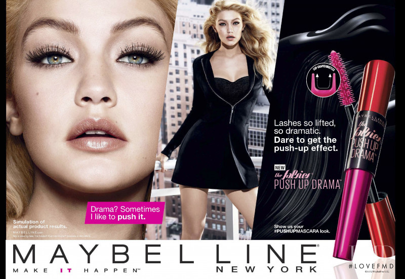 Gigi Hadid featured in  the Maybelline advertisement for Autumn/Winter 2015