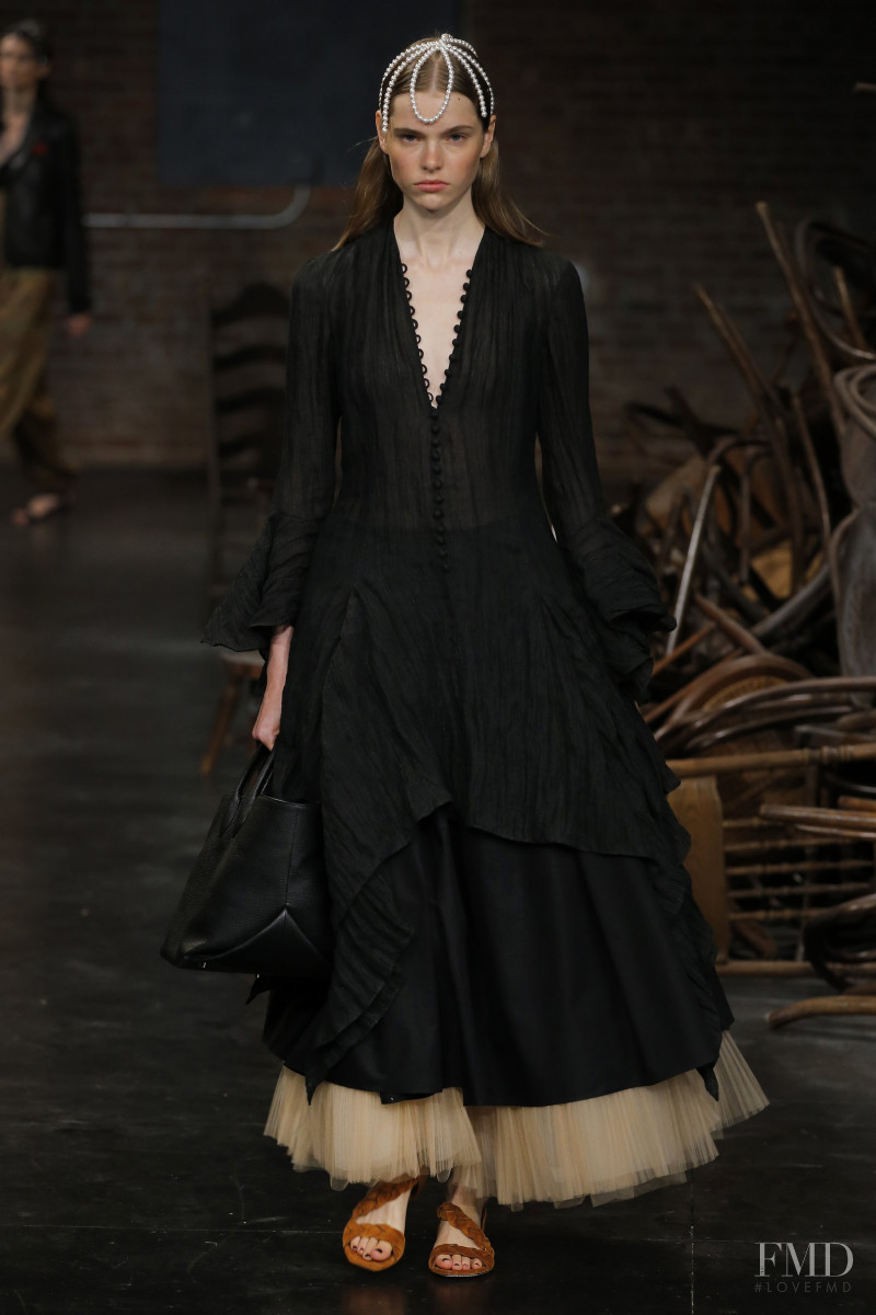 Maud Hoevelaken featured in  the Khaite fashion show for Spring/Summer 2020