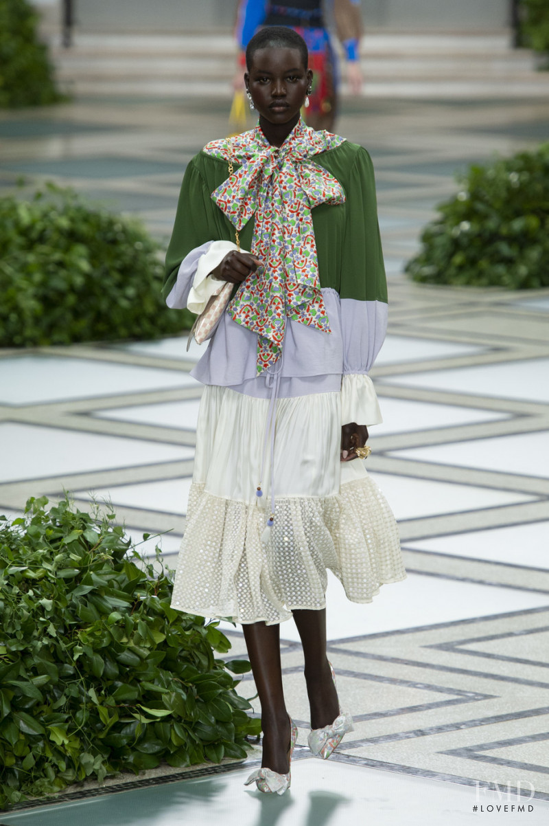 Adut Akech Bior featured in  the Tory Burch fashion show for Spring/Summer 2020