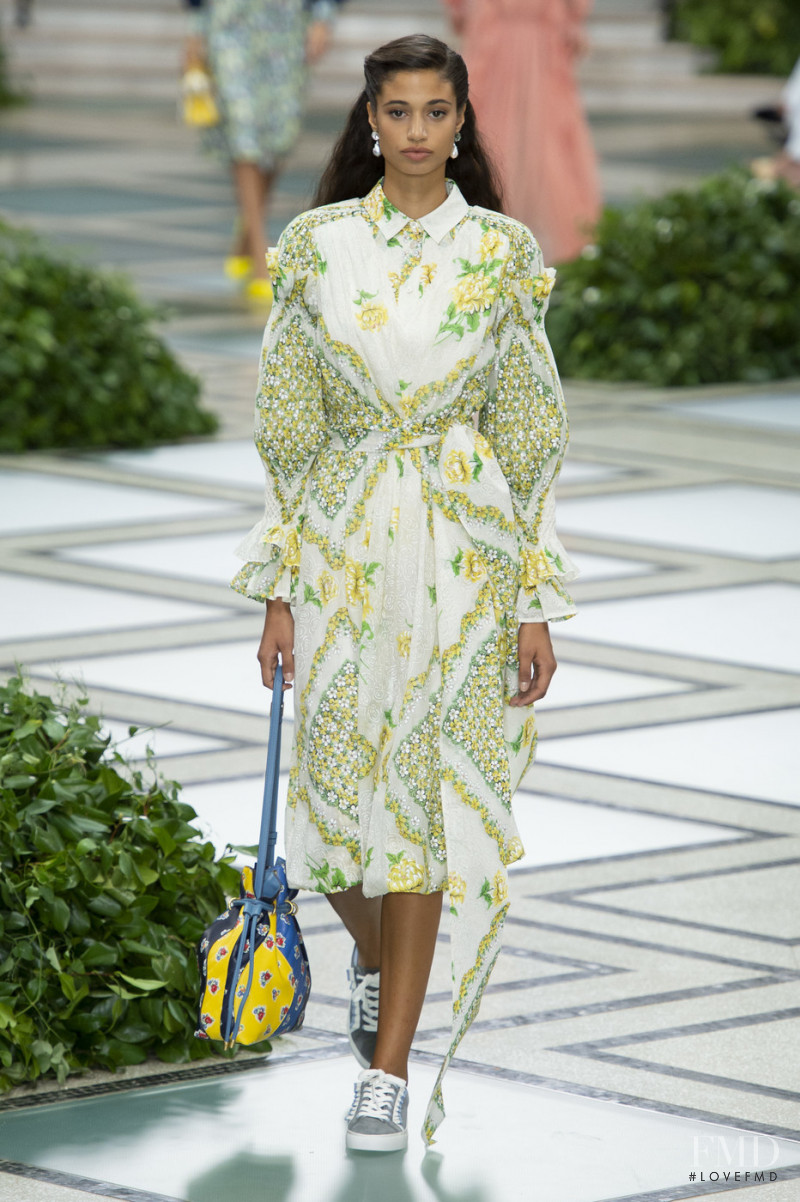 Malika El Maslouhi featured in  the Tory Burch fashion show for Spring/Summer 2020