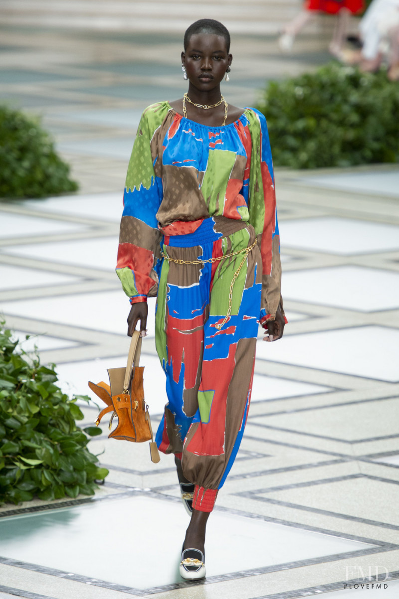 Adut Akech Bior featured in  the Tory Burch fashion show for Spring/Summer 2020