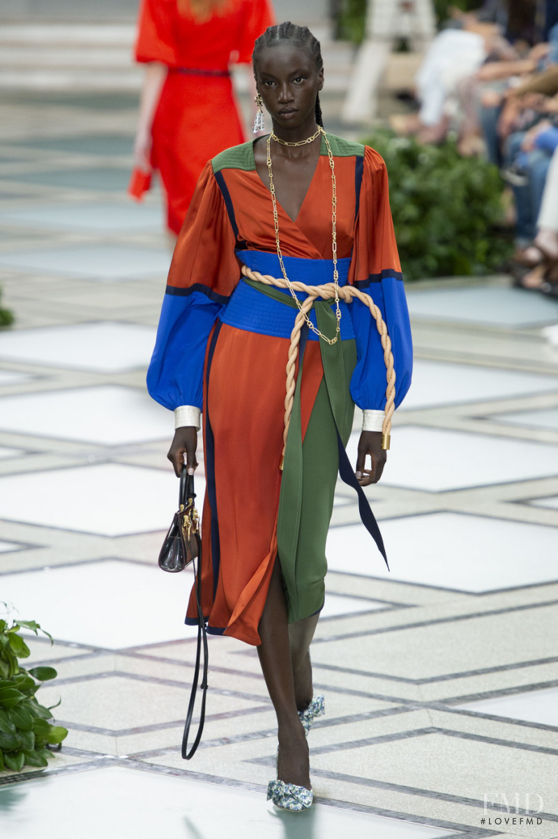 Anok Yai featured in  the Tory Burch fashion show for Spring/Summer 2020