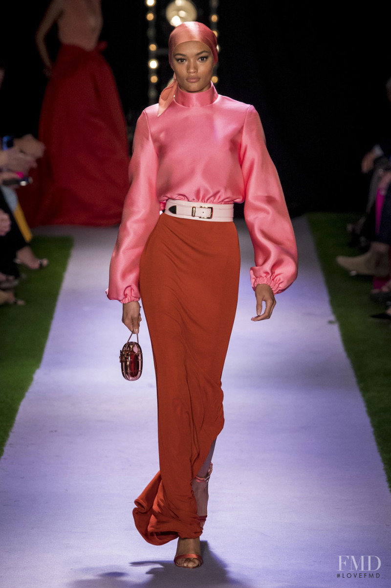 Lameka Fox featured in  the Brandon Maxwell fashion show for Spring/Summer 2020