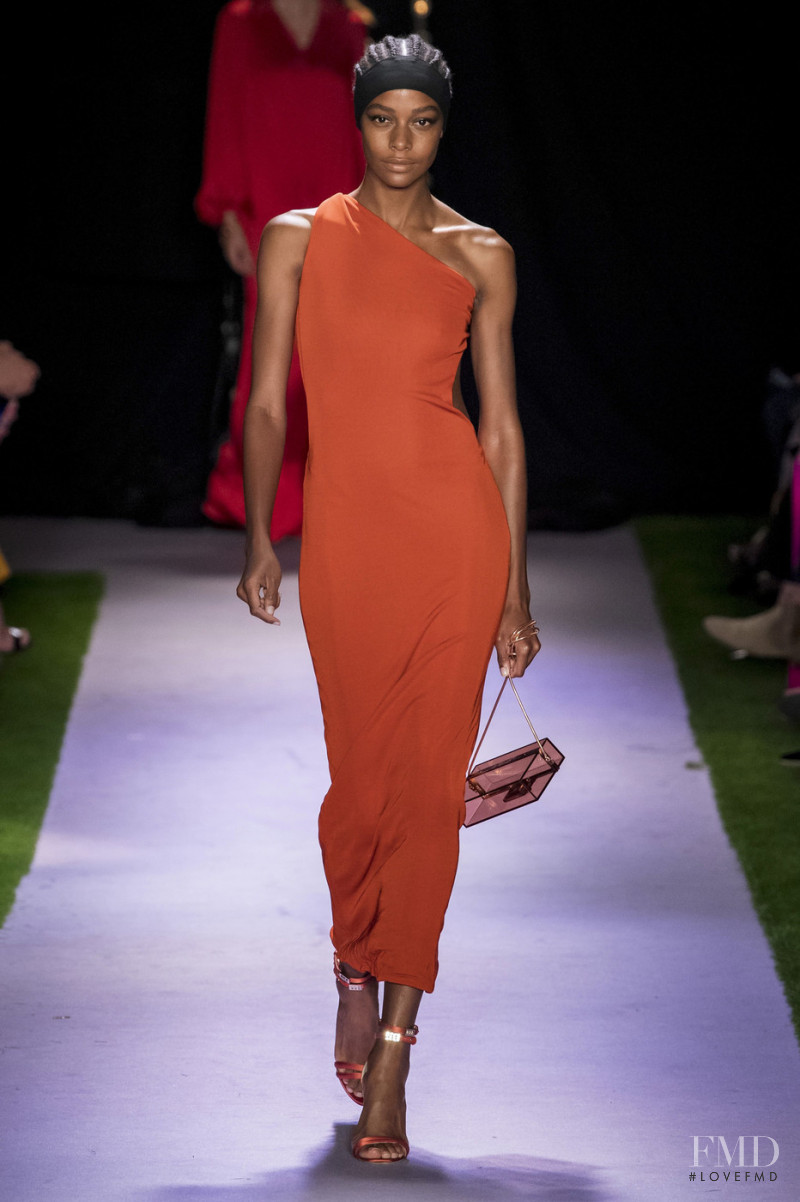 Karly Loyce featured in  the Brandon Maxwell fashion show for Spring/Summer 2020