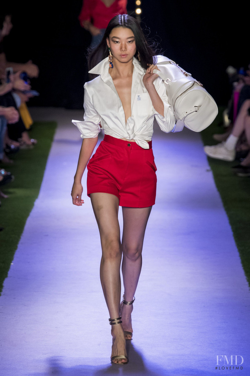 Yoon Young Bae featured in  the Brandon Maxwell fashion show for Spring/Summer 2020