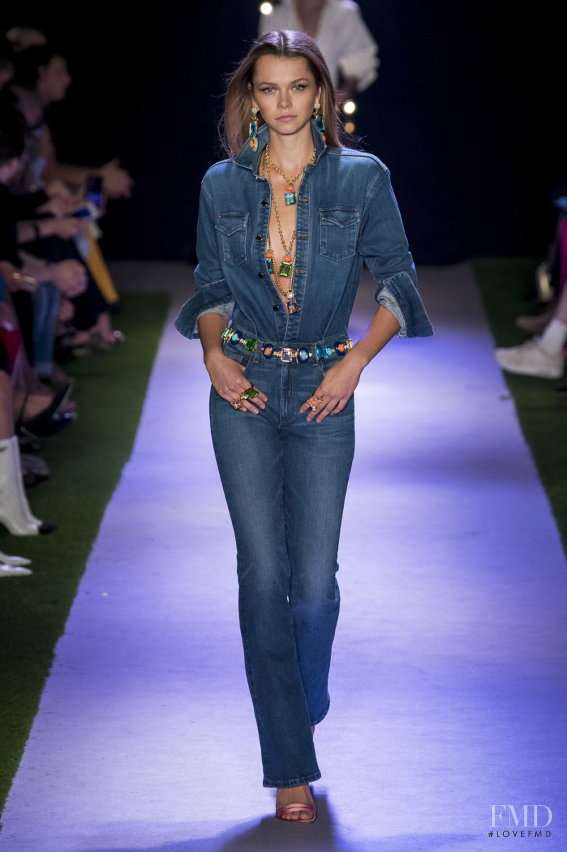 Alannah Walton featured in  the Brandon Maxwell fashion show for Spring/Summer 2020