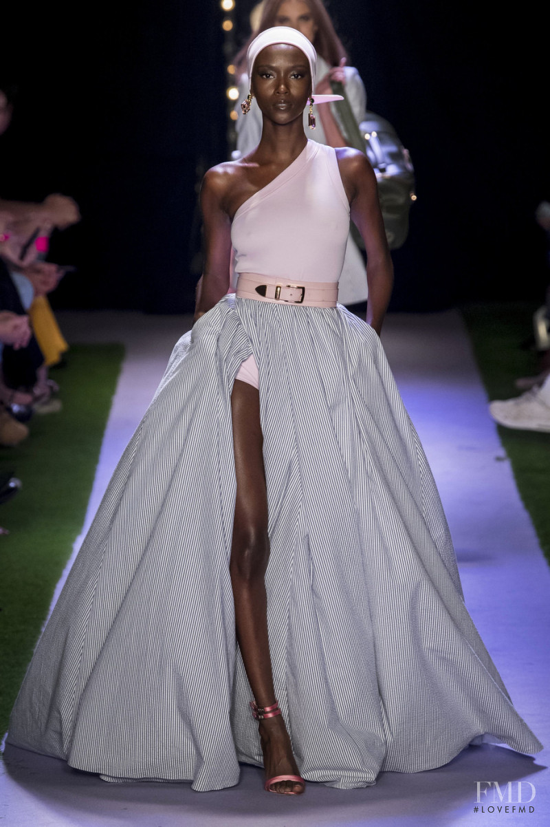 Riley Montana featured in  the Brandon Maxwell fashion show for Spring/Summer 2020