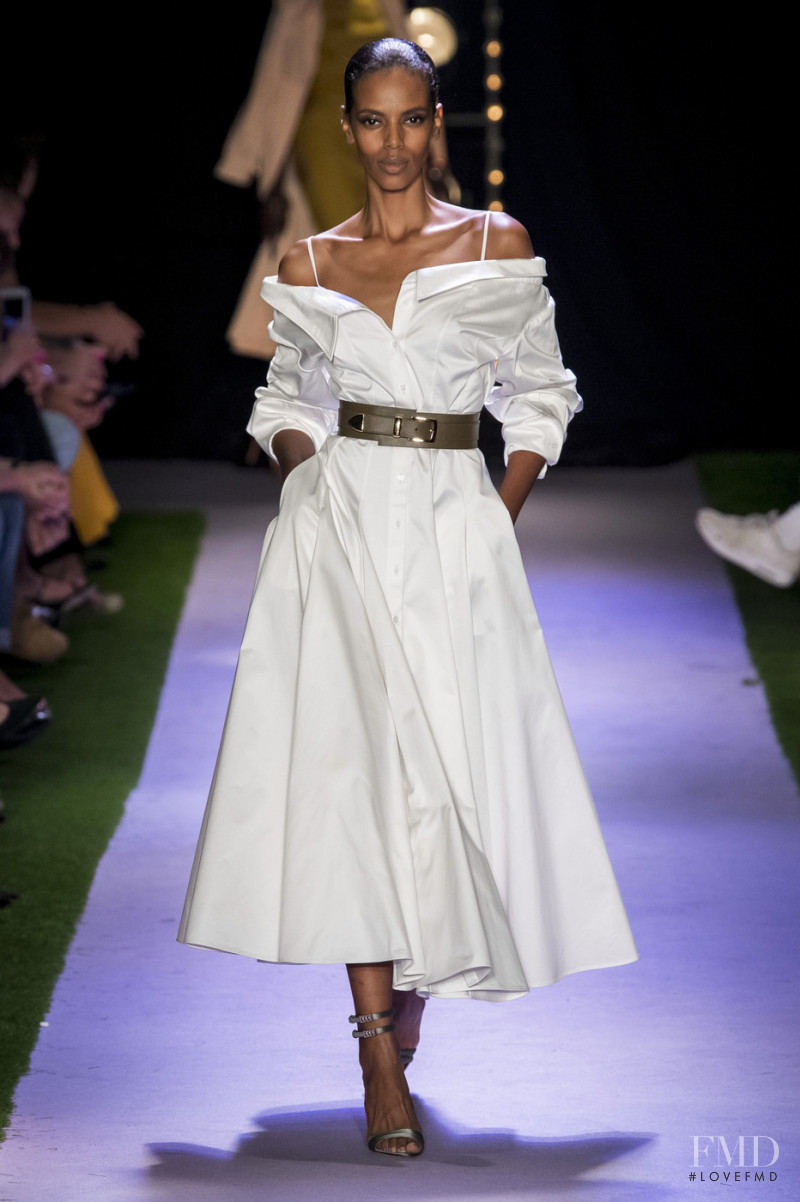 Grace Mahary featured in  the Brandon Maxwell fashion show for Spring/Summer 2020