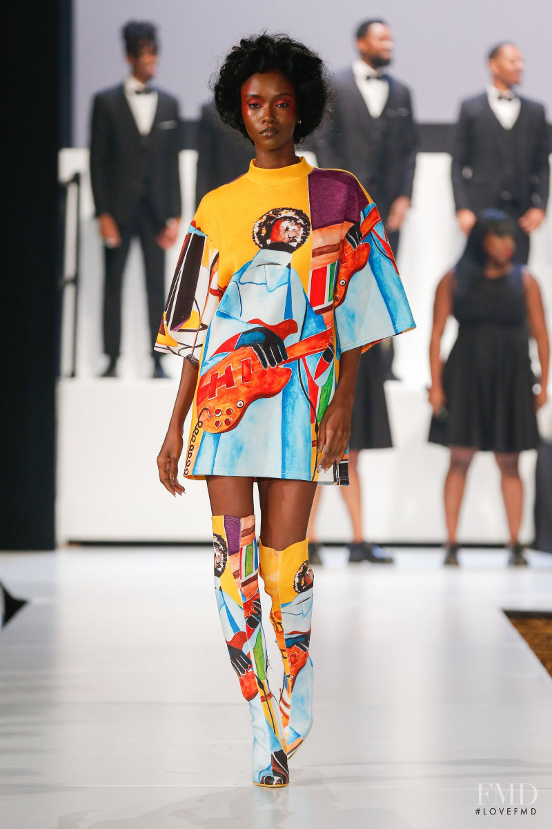 Riley Montana featured in  the Pyer Moss fashion show for Spring/Summer 2020