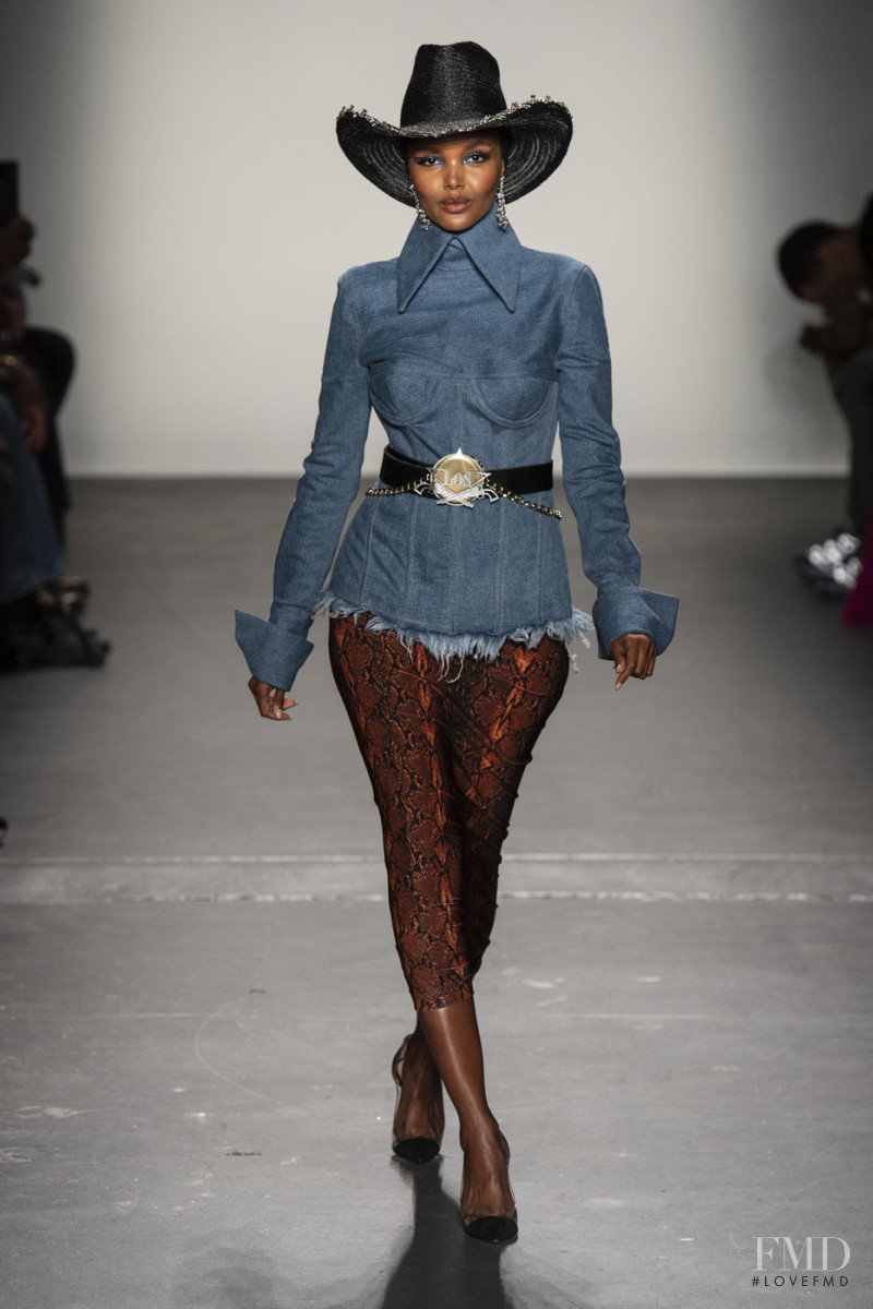 Halima Aden featured in  the Laquan Smith fashion show for Spring/Summer 2020