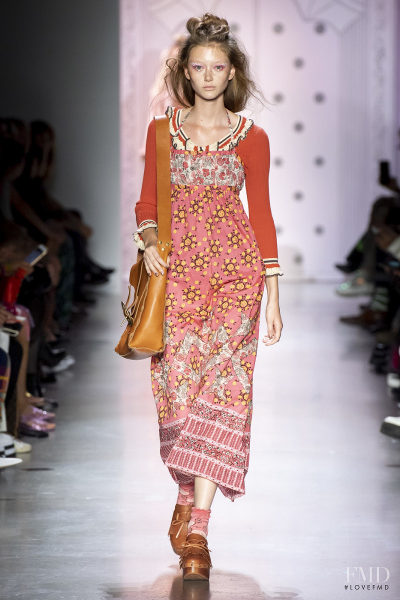 Sara Grace Wallerstedt featured in  the Anna Sui fashion show for Spring/Summer 2020