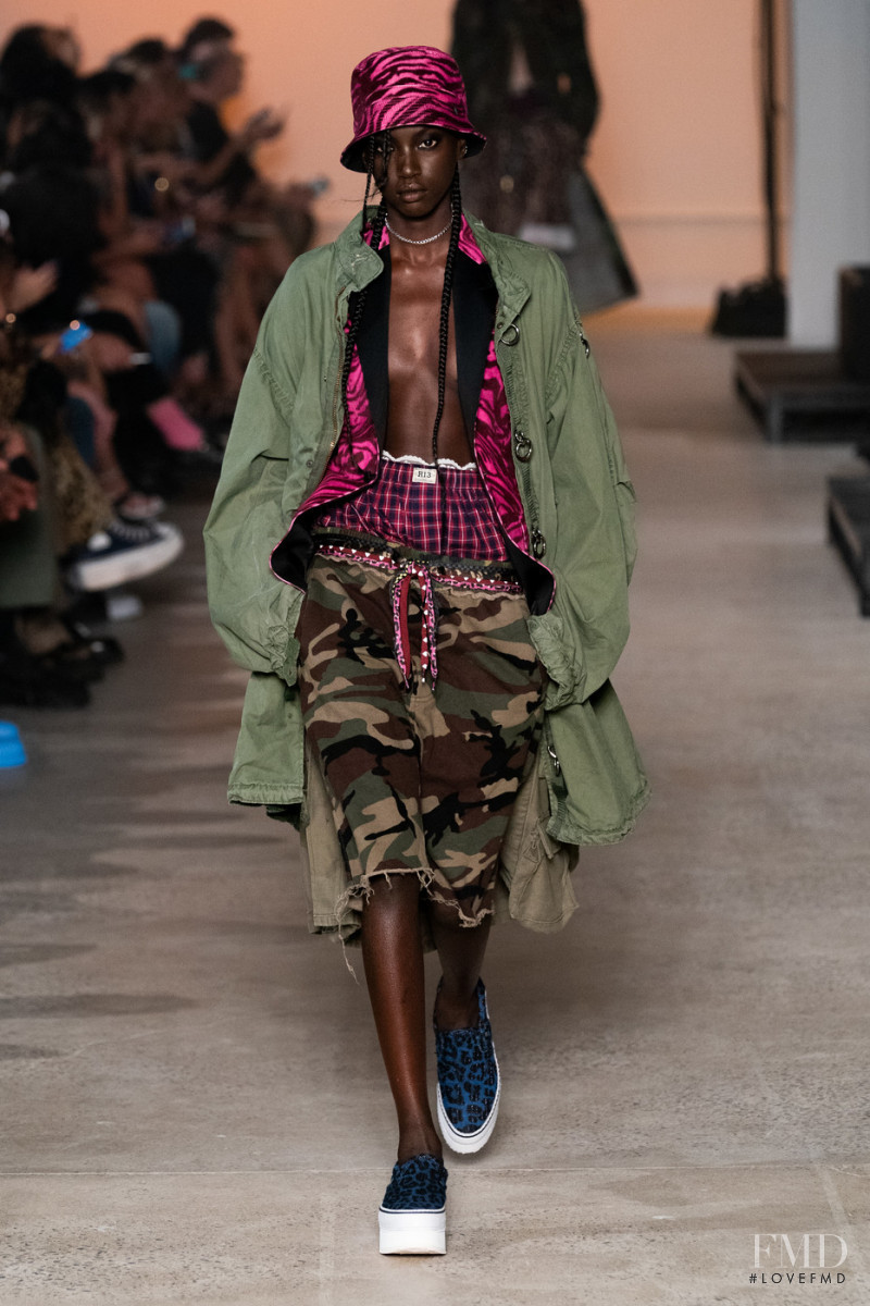 Anok Yai featured in  the R13 fashion show for Spring/Summer 2020