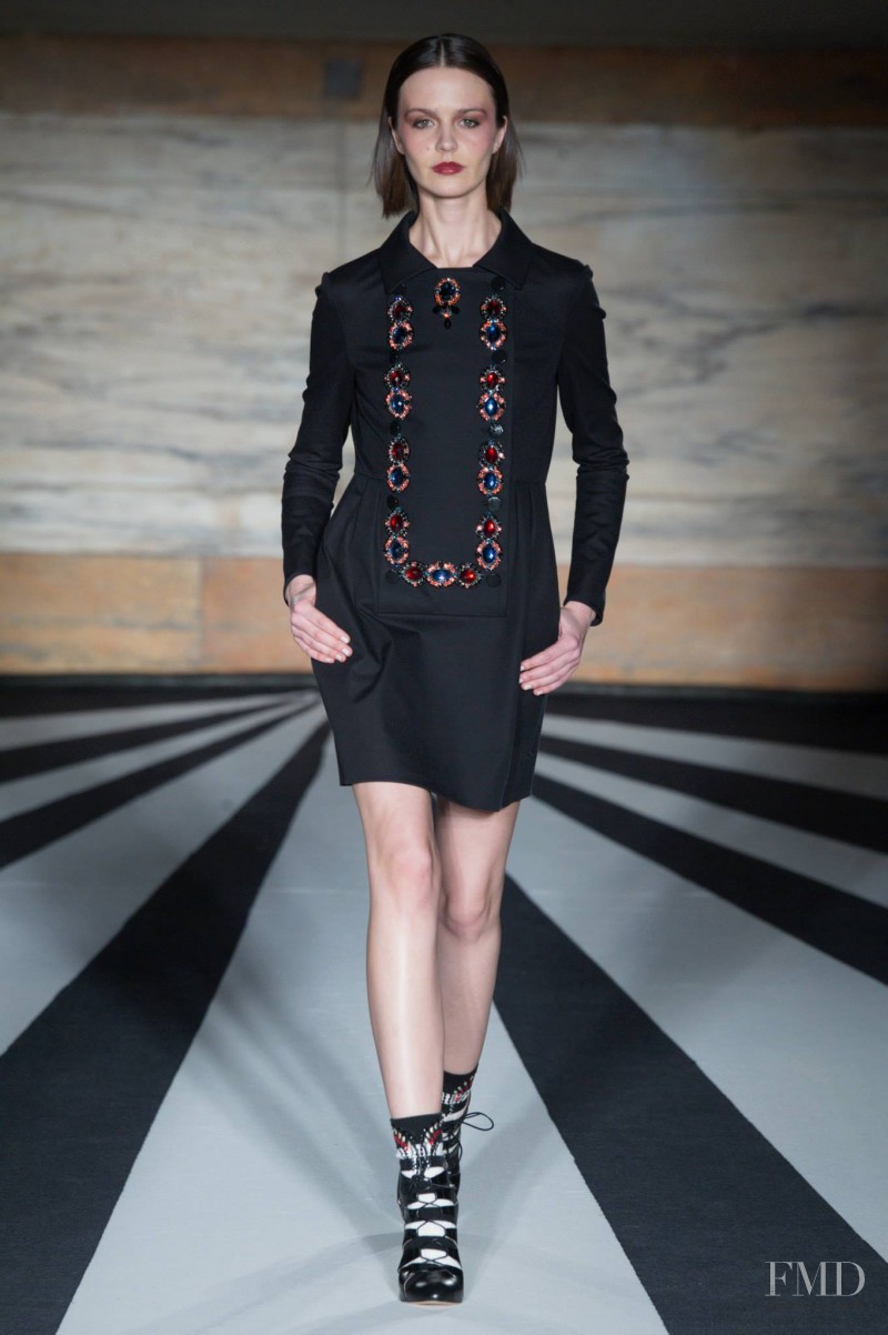 Marta Dyks featured in  the Matthew Williamson fashion show for Autumn/Winter 2014