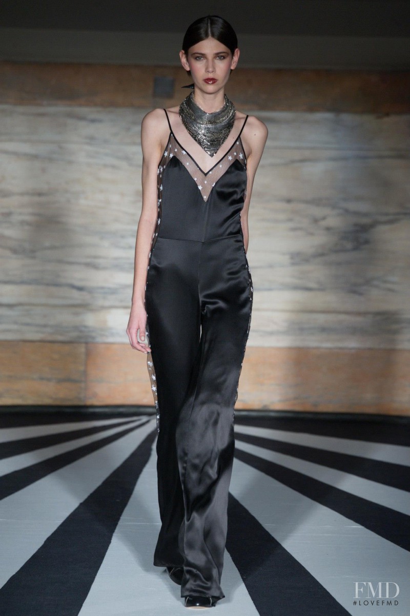 Amra Cerkezovic featured in  the Matthew Williamson fashion show for Autumn/Winter 2014
