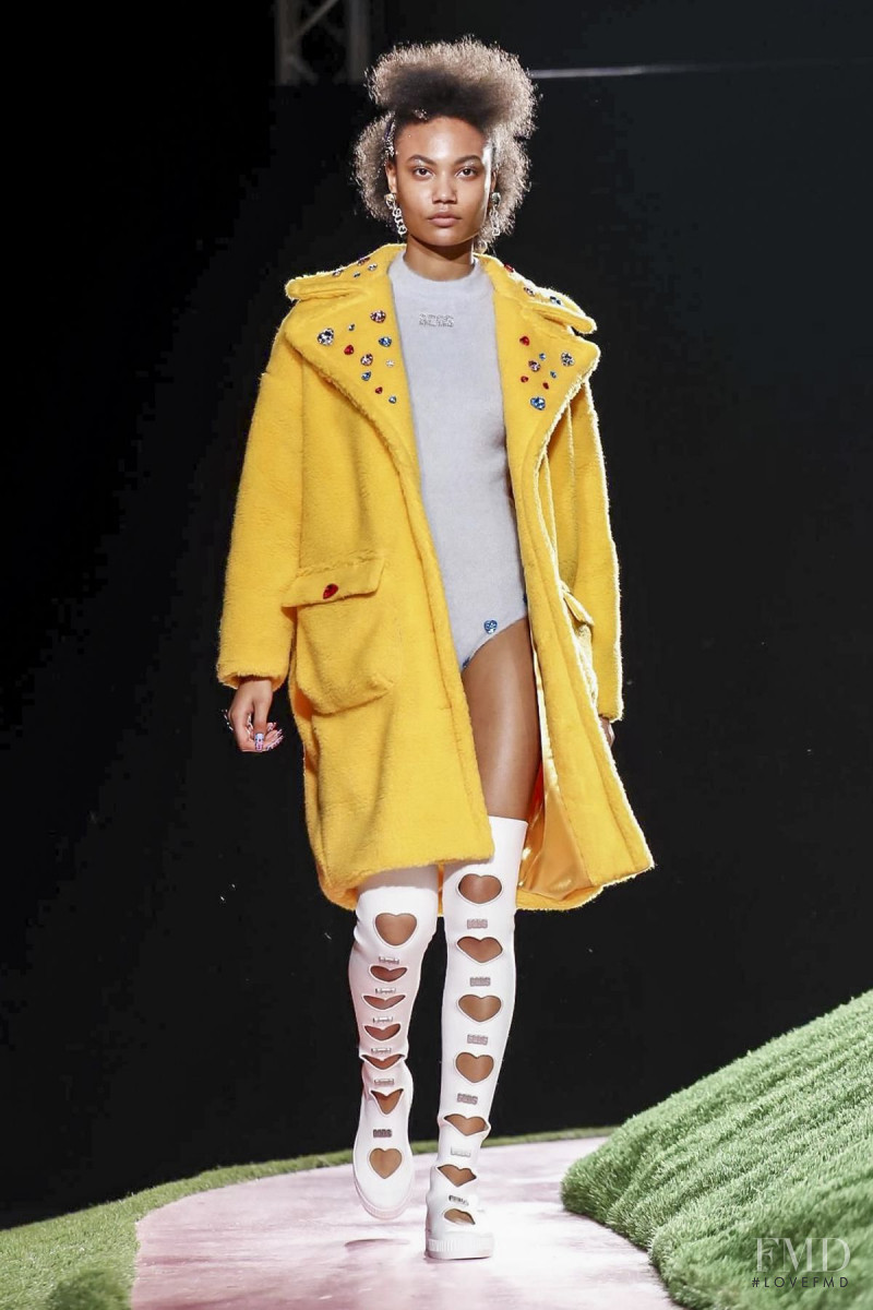 Ange-Marie Moutambou featured in  the GCDS fashion show for Autumn/Winter 2018