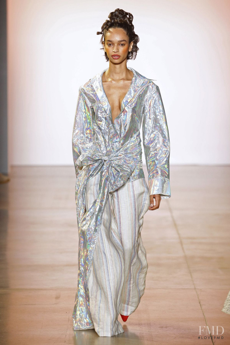 Franci Santos featured in  the Christopher John Rogers fashion show for Spring/Summer 2020