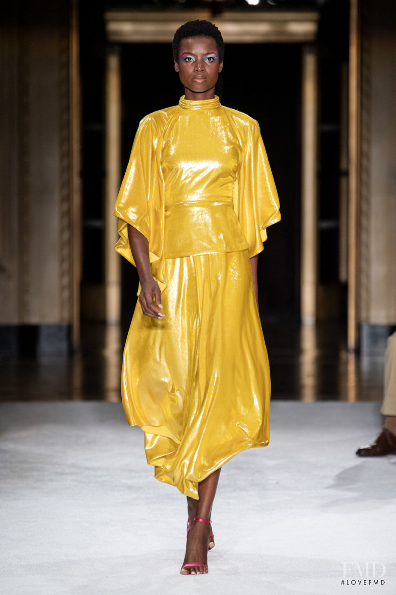 Maria Borges featured in  the Christian Siriano fashion show for Spring/Summer 2020