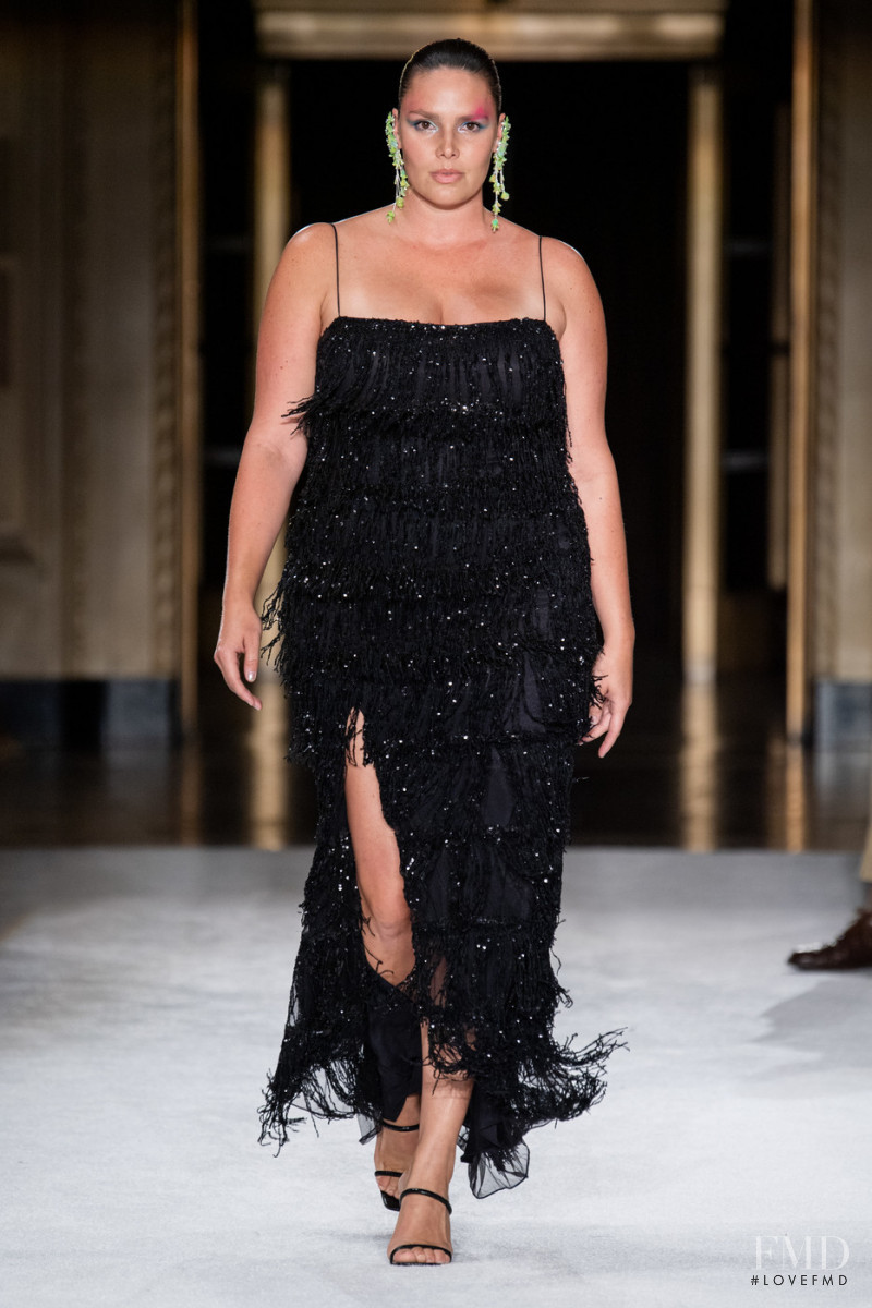Candice Huffine featured in  the Christian Siriano fashion show for Spring/Summer 2020