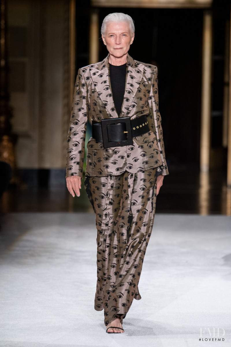 Maye Musk featured in  the Christian Siriano fashion show for Spring/Summer 2020