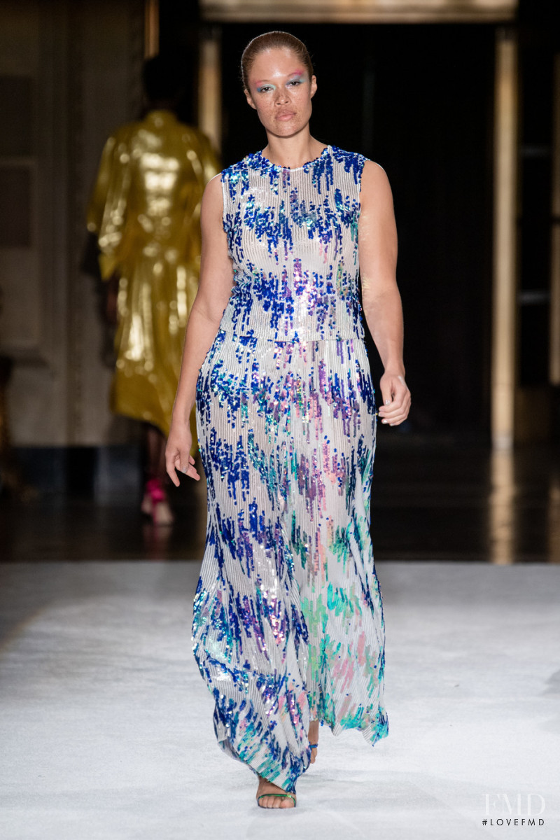 Sabina Karlsson featured in  the Christian Siriano fashion show for Spring/Summer 2020