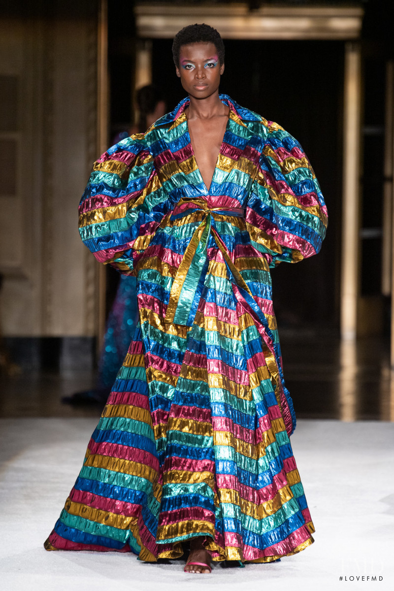 Maria Borges featured in  the Christian Siriano fashion show for Spring/Summer 2020