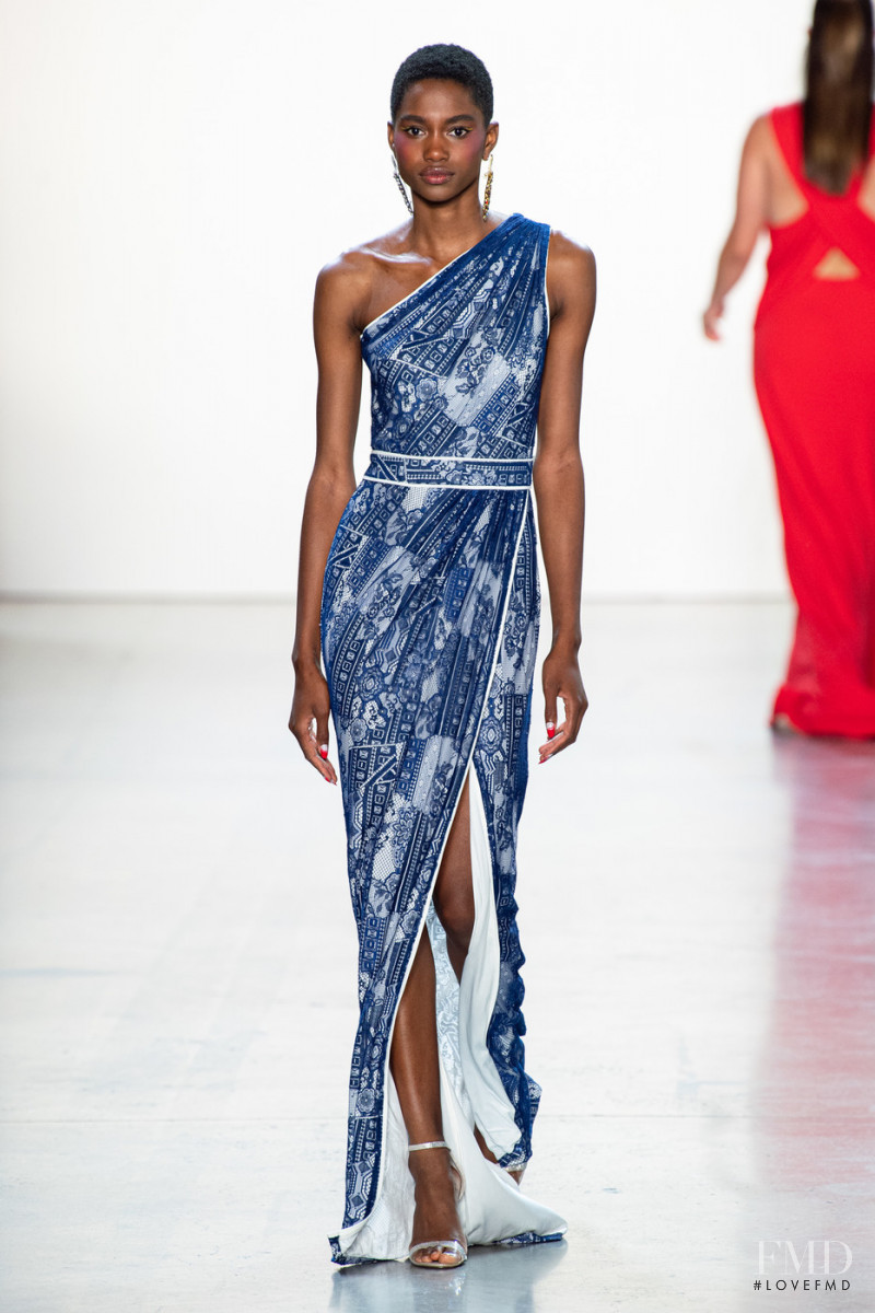 Tara Falla featured in  the Tadashi Shoji fashion show for Spring/Summer 2020