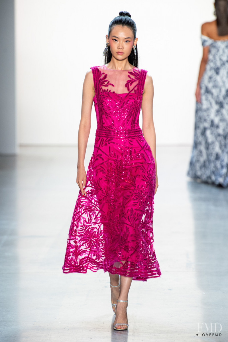 Beans ShiYi Wang featured in  the Tadashi Shoji fashion show for Spring/Summer 2020