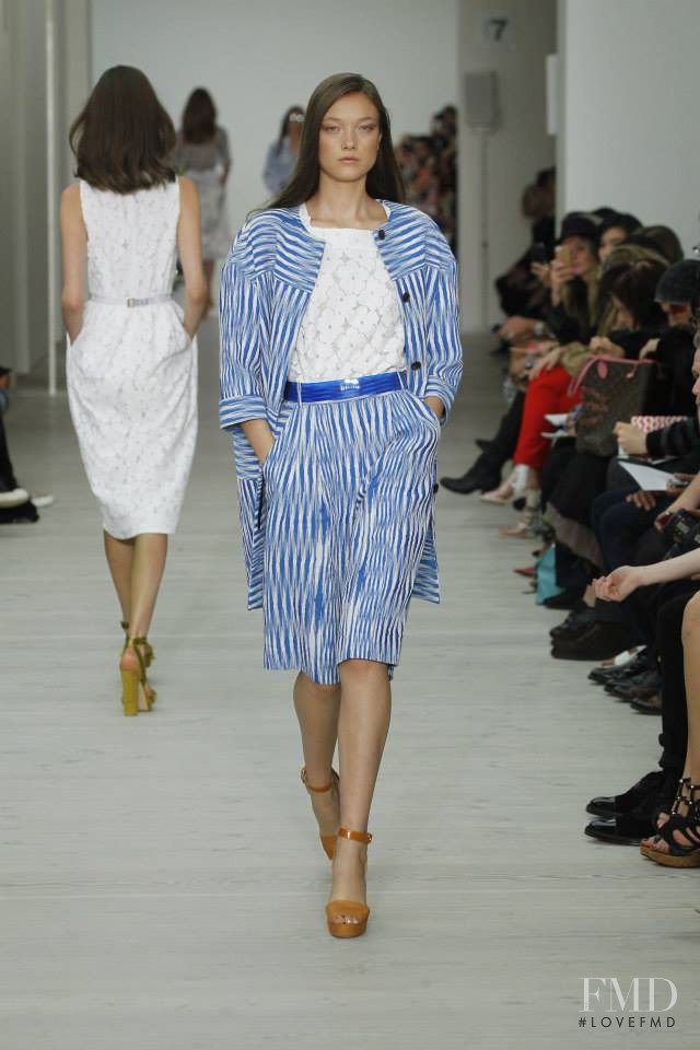 Yumi Lambert featured in  the Matthew Williamson fashion show for Spring/Summer 2014