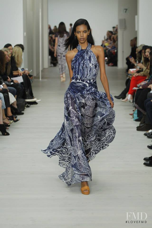 Grace Mahary featured in  the Matthew Williamson fashion show for Spring/Summer 2014