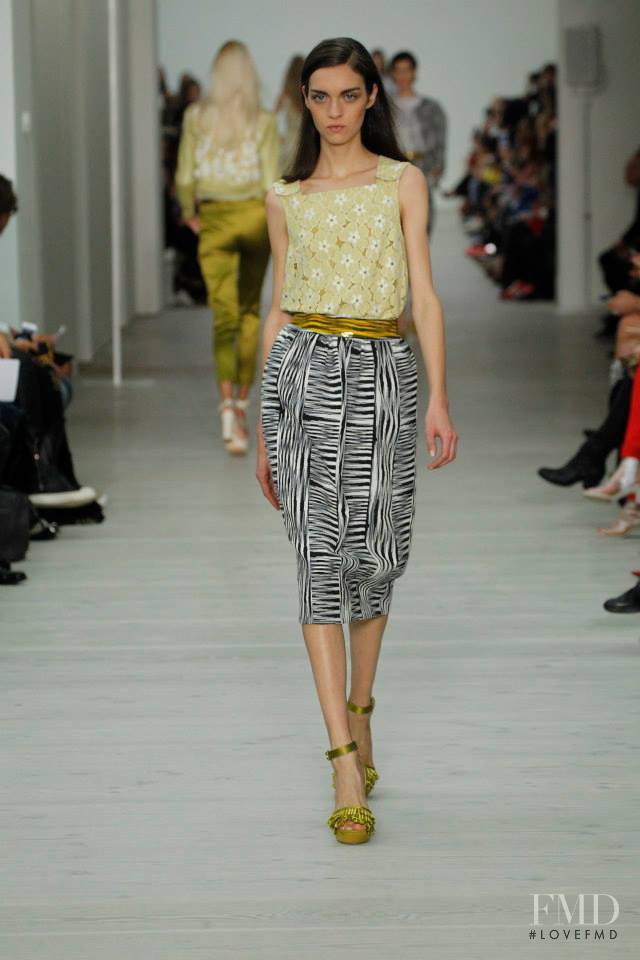 Magda Laguinge featured in  the Matthew Williamson fashion show for Spring/Summer 2014