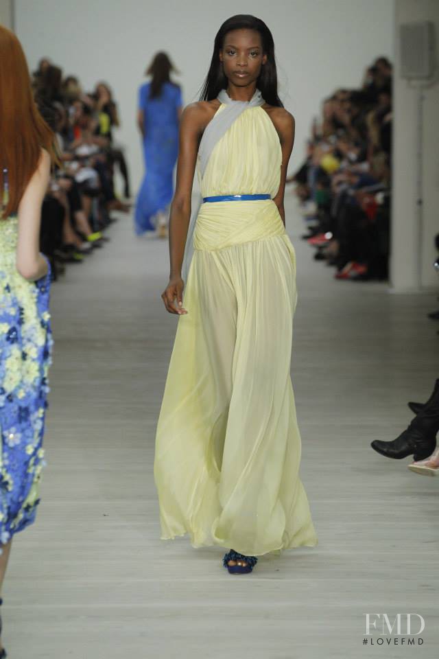Maria Borges featured in  the Matthew Williamson fashion show for Spring/Summer 2014