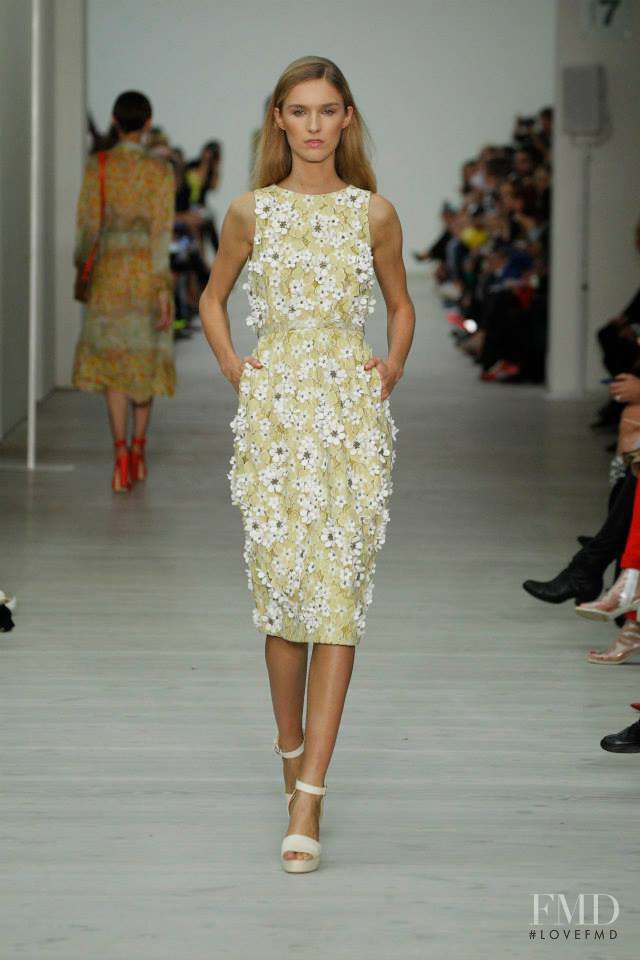 Manuela Frey featured in  the Matthew Williamson fashion show for Spring/Summer 2014