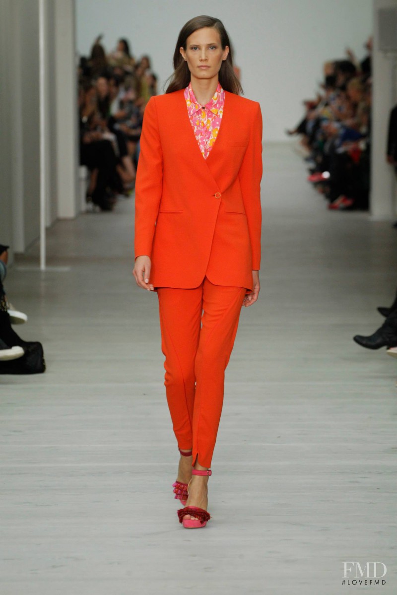 Drake Burnette featured in  the Matthew Williamson fashion show for Spring/Summer 2014