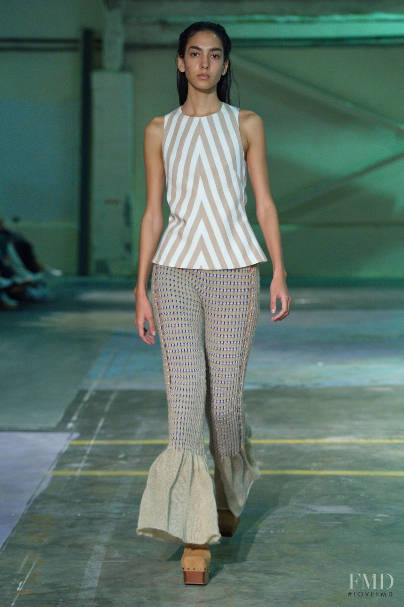 Emigdielys Samaniego featured in  the Eckhaus Latta fashion show for Spring/Summer 2020