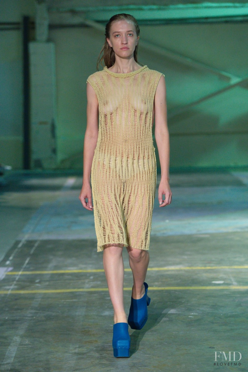 Coco Gordon Moore featured in  the Eckhaus Latta fashion show for Spring/Summer 2020