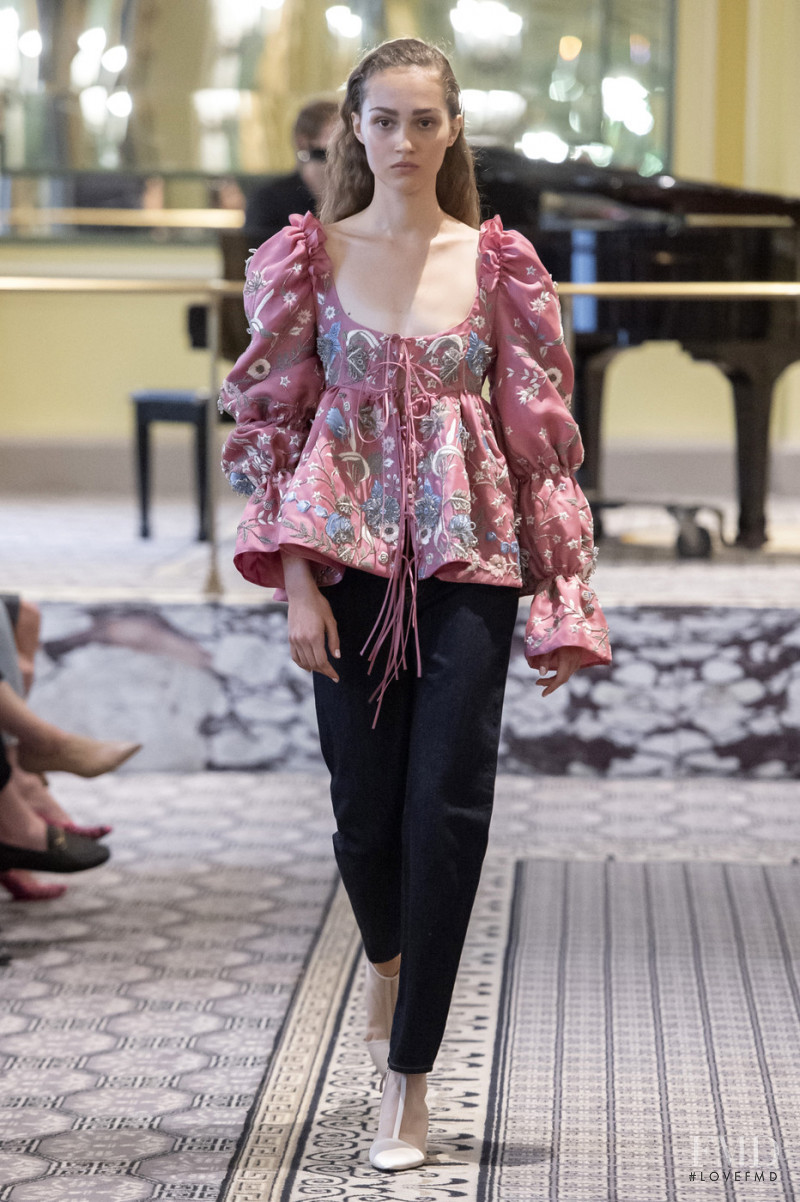 Michelle Gutknecht featured in  the Brock Collection fashion show for Spring/Summer 2020