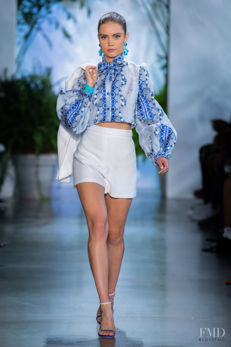Daria Piotrowiak featured in  the Dennis Basso fashion show for Spring/Summer 2020