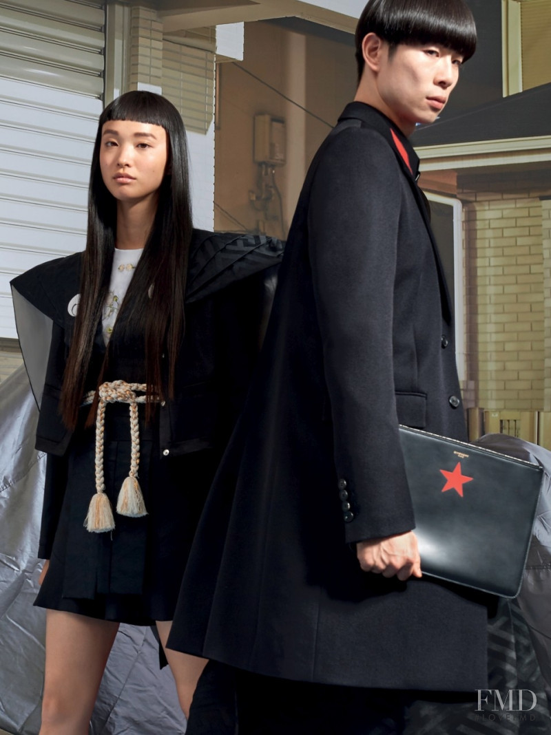 Yuka Mannami featured in  the Givenchy \'Essentials\' x Isetan  advertisement for Autumn/Winter 2016