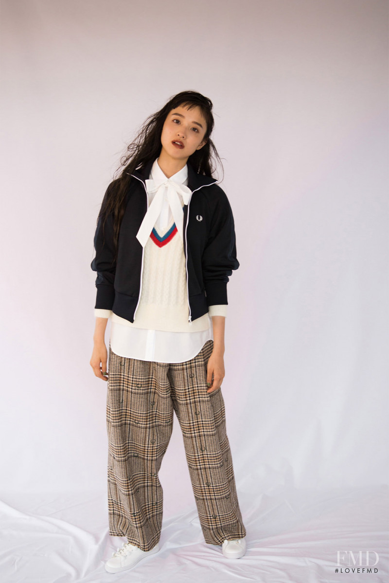 Yuka Mannami featured in  the Fred Perry x Muveil lookbook for Autumn/Winter 2016