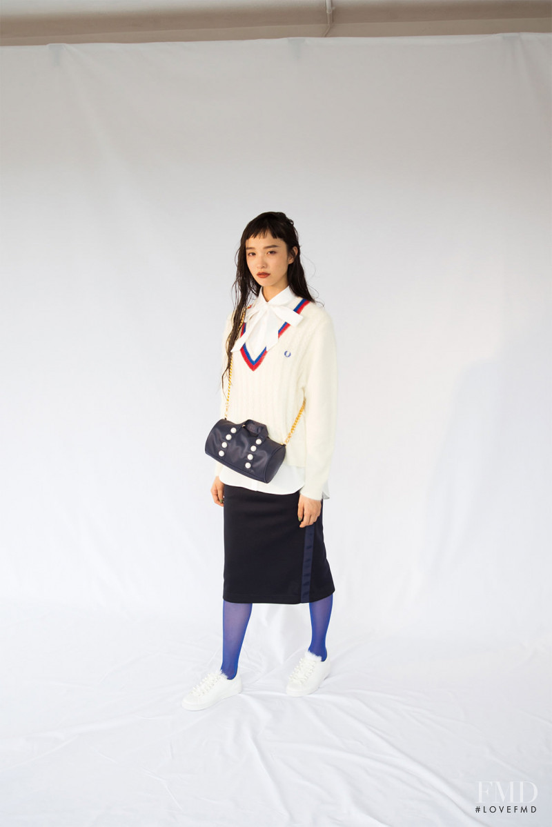 Yuka Mannami featured in  the Fred Perry x Muveil lookbook for Autumn/Winter 2016