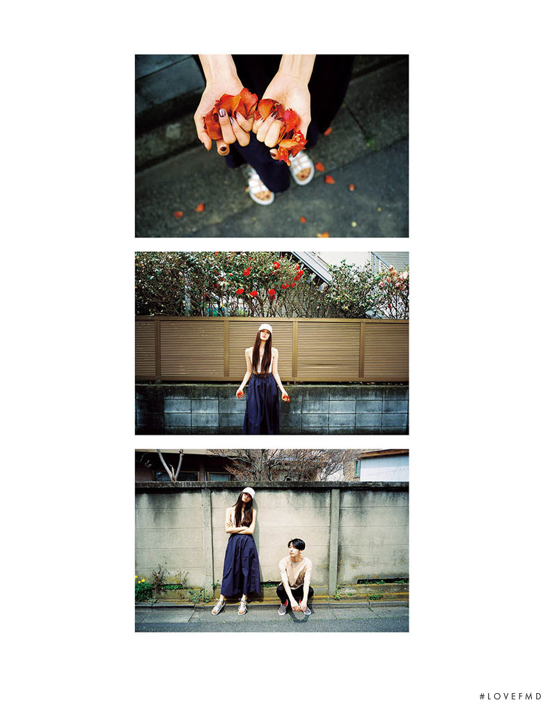 Yuka Mannami featured in  the Moussy lookbook for Spring/Summer 2016