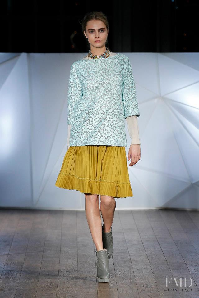 Cara Delevingne featured in  the Matthew Williamson fashion show for Autumn/Winter 2013