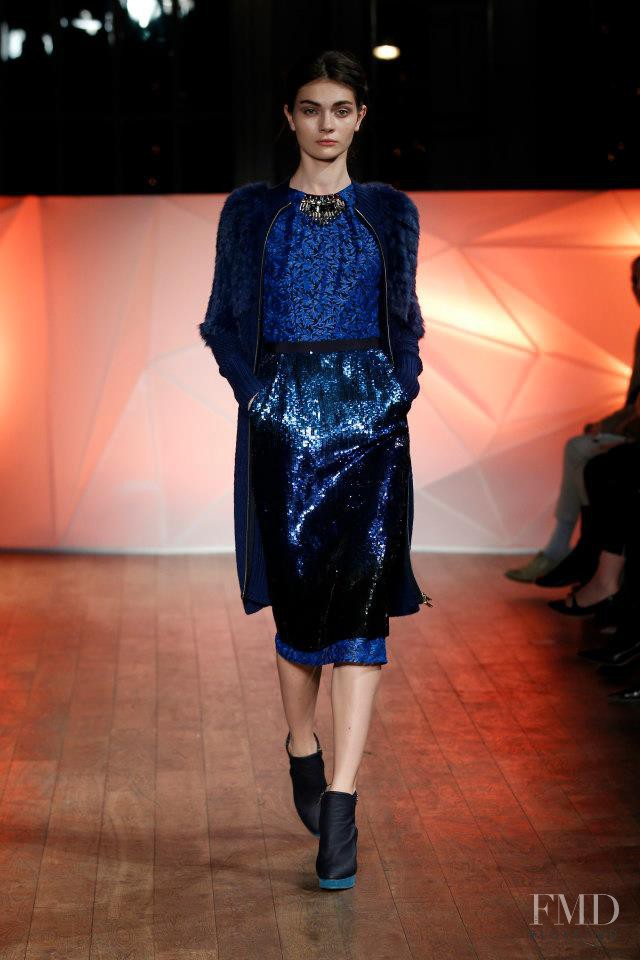 Antonina Vasylchenko featured in  the Matthew Williamson fashion show for Autumn/Winter 2013