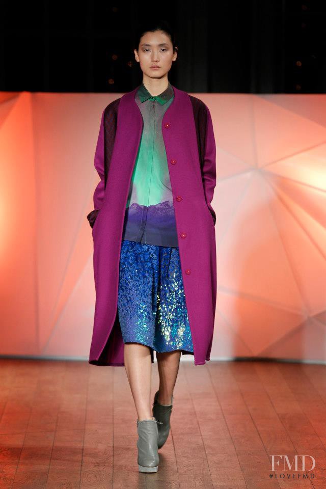Lina Zhang featured in  the Matthew Williamson fashion show for Autumn/Winter 2013