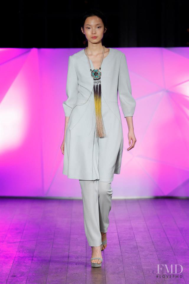 Xiao Wen Ju featured in  the Matthew Williamson fashion show for Autumn/Winter 2013