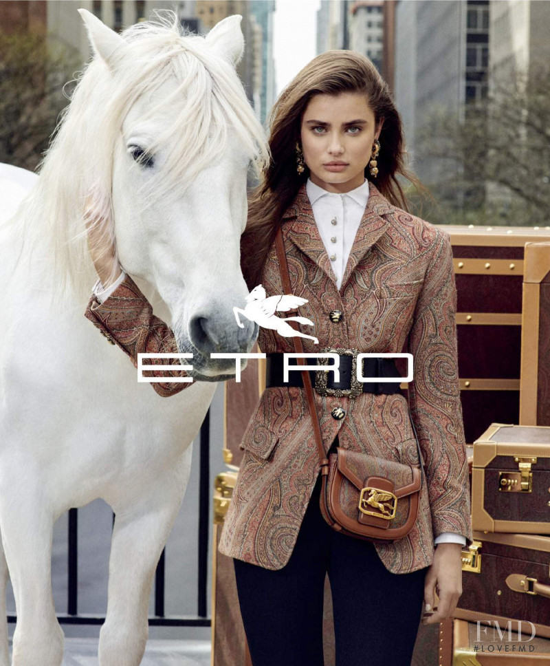 Taylor Hill featured in  the Etro advertisement for Autumn/Winter 2019
